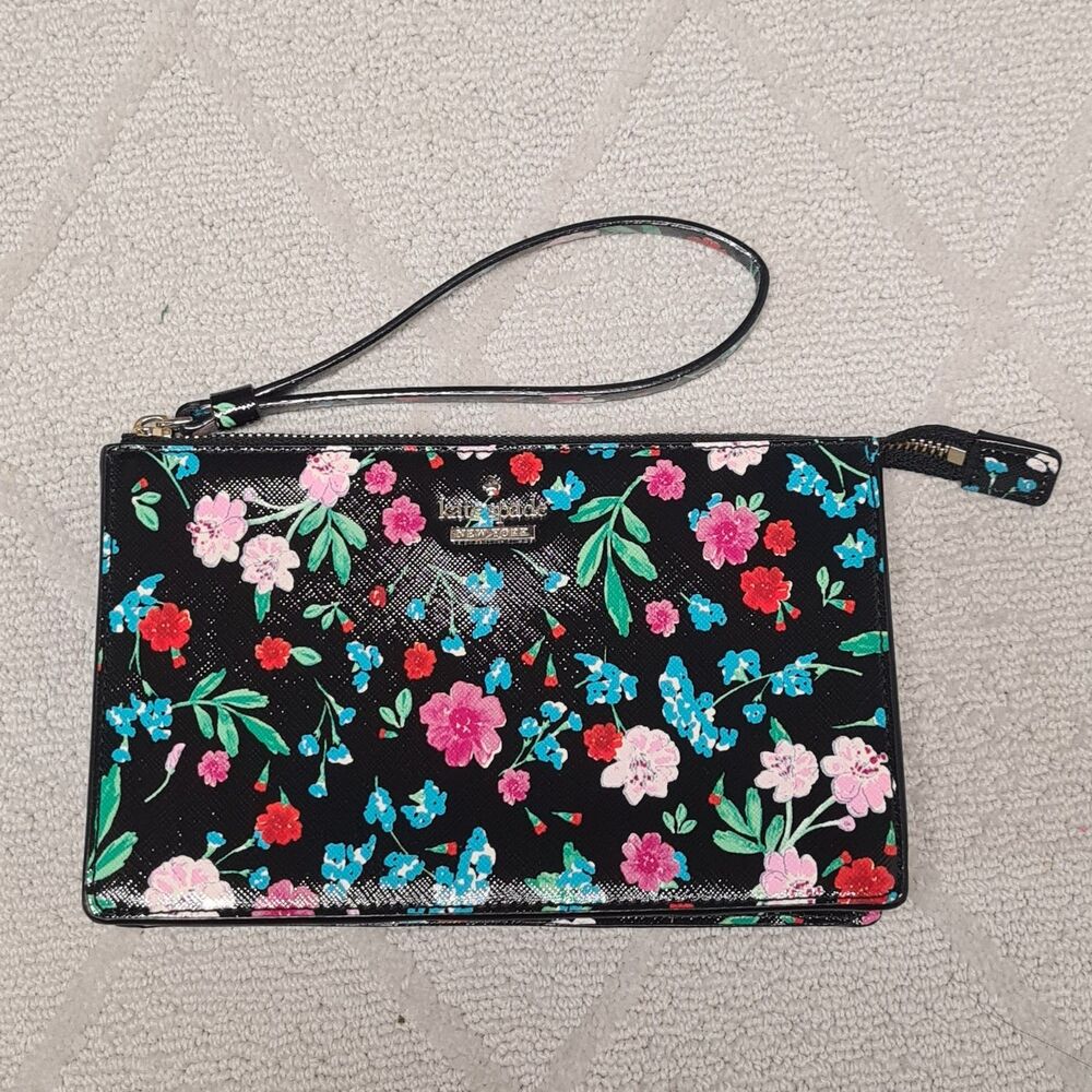 Kate Spade Floral Wristlet Wallet Pouch Cute Casual Wedding Party Travel